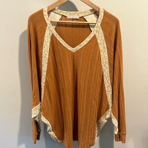 Ces Femme Small Open Knit Dolman Sweater Top NWOT